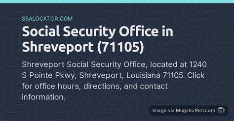 shreveport ssa office|Shreveport Social Security Office (71105)